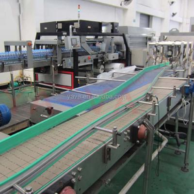 China Heat Resistant Chain Slat Conveyor System / Plastic Linear Table Top Conveyor For Bottles for sale