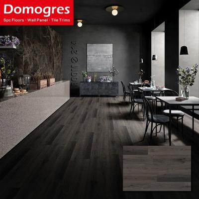 China Waterproof/Anti-Slip/Wear Resistant/Fire Retardant/Sound Barrier Modern luxuary 3.5mm 4mm 5mm dark brown panel vinyl spc flooring for restaurant for sale