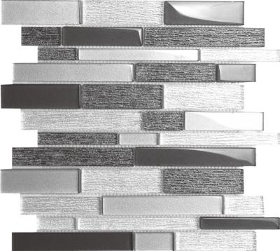 China Parquet Modern Room Canada Black and White Glass Mosaic for sale