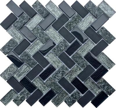 China Parquet Premium Quality Black Green  Arrow shape Stone Marble Mosaic Tiles for sale