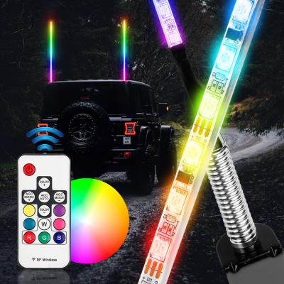 China WANTED Automobile Lamp 80/110cm Dream Color Chasing Whip Light Led RF Antena Remote Control Lights RGB Flag Light For Truck ATV UTV Boat for sale