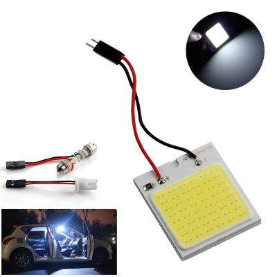 China WANTED Hot Selling Intereior Roof Light Car Reading Bulb For Car 48 LED COB Chip With W5W T10 Festoon Dome Adapters Lamp Auto Interior Roof Lights for sale