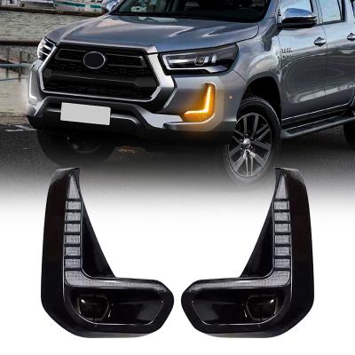 China Newest Design LED Fog Driving Lights DRL WANTED Daytime Running Light For Toyota Hilux Revo 2020 2021 Start-Sweeps Driving Fog Lamp Headlight for sale