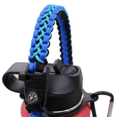 China For Camping Safety Ring Wide Mouth Paracord Carrier Grip Strap Durable Rope With Compass And Carabiner for sale