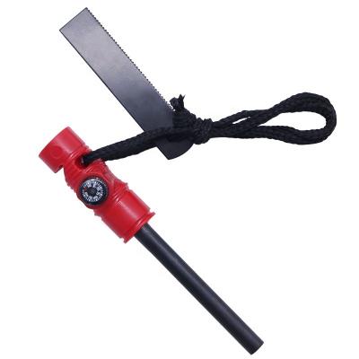 China For Camping Survival 5-in-1 Spark Magnesium Steel Essential Fire Starter With Emergency Whistle for sale