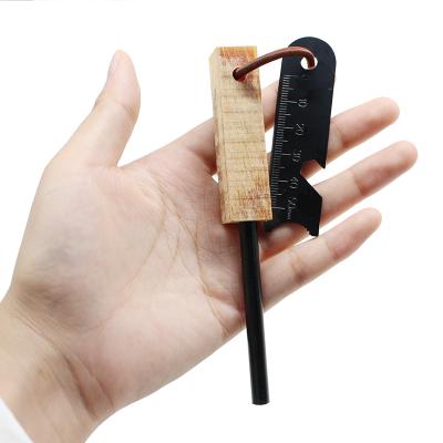 China For Survival Fatwood Ignition Handle Feuerstein Feuerstahl Fire Steel Camping Wood Kit For Strong Sparks for sale