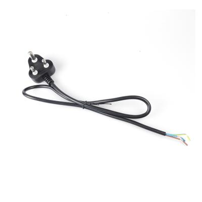 China Home Appliance Wholesale South Africa Standard 3 Pins Fork Plug Extension Cable Power Cords for sale