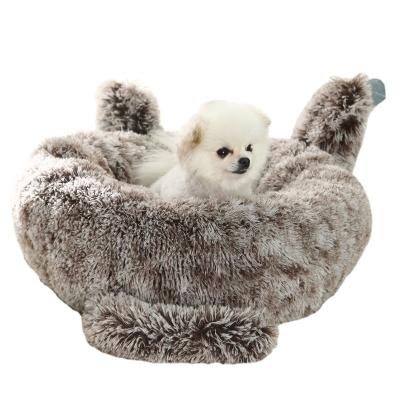 China Stocked Custom Faux Fur Plush Dog Bed Pet House Multi-colors Rabbit Ears Comfortable Super Soft Washable Pet Bed for Dog for sale