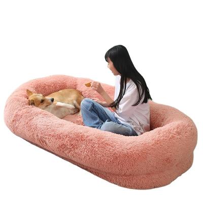 China Stocked Custom Logo Extra Large Dog Bed Durable Human Size Dog Bed For People Adults Humans Large Cat Pet Beds for sale