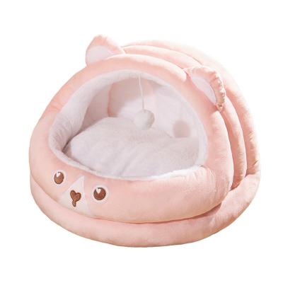 China Sustainable Living Room Fluffy Pet Beds Cushion Cozy Soft Round Plush Warm Keeping Dog Cat Mattress House for sale