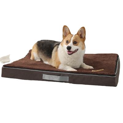 China Sustainable Washable Cat Pet Bed Mat Reversible Dog Crate Pad Soft Fluffy Plush Sofa Bed Sleeping Dog Mattress for Large Medium Small Dogs for sale