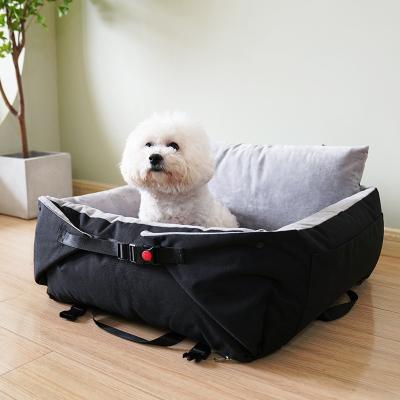 China Stocked High Quality Factory Black Waterproof Car Seats for Dogs Travel Safe Comfortable Removable Cover Cushion Dog Car Seat for sale