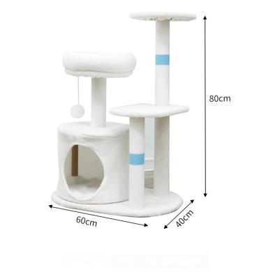 China Sustainable Luxury Large-Scale Multilayer Solid Wood Space Capsule Cat Den Tree Tower Houses Climbing Pet Cat Tree for sale