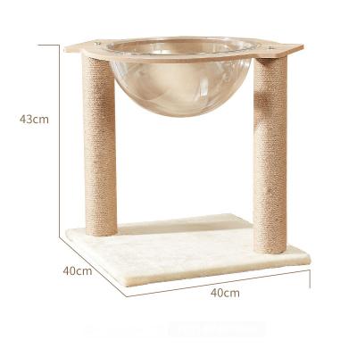 China Sustainable Wholesale OEM Custom Pet Toys Large-Scale Multilayer Solid Wood Space Capsule Cat Den Tree Climbing Frame for Cat for sale