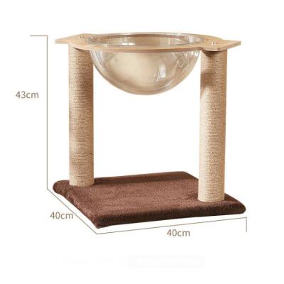 China Sustainable High Quality Luxury Cat Tree Tower Solid Wood Multi-platform Sisal Space Capsule Cat Nest Cat Climb Tree for sale