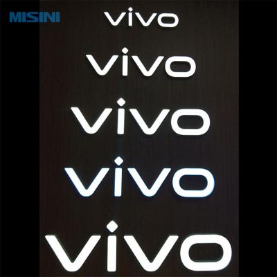 China Stores Wholesale Advertising Signs Signboard Illuminated Letters For Vivo Store Showcase LOGO Wall Signage for sale