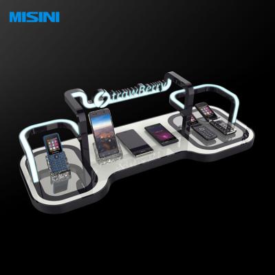 China Custom cell phone led light display glorify MSN-ds899694 counter display cell phone light acrylic stand phone for sale