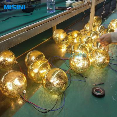 China Outdoor Luminous Ball Christmas Light Led Ball String Light For Patio Holiday Garland Blow Lit Chrome Ball for sale