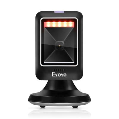 China Supermarket Eyoyo Barcode Scanner Platform Omnidirectional Hands-free USB Desktop Scanner Wired 2D 1D with One Year Auto-detect Scan for sale