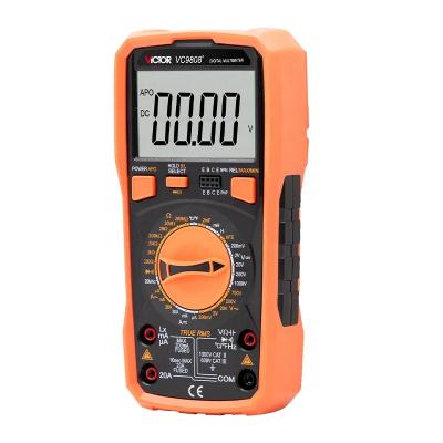 China VC9808+ VICTOR Digital Multimeter Manual 10MHz Range with Residual Voltage Tester A/D Converter DCV DCA ACA Dual-Integral Testing VICTOR 9808+ for sale