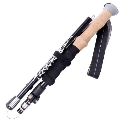 China Manufacturer Customized Durable Portable Trekking Aluminum Alloy Folding Hike/Rise/Ski Heights Handle Walking Stick Portable Straight Pole For Adult for sale