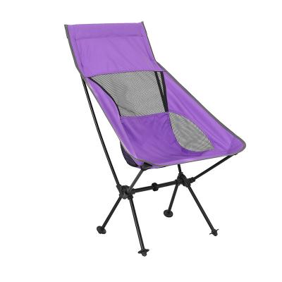 China Modern Useful Durable Portable Outdoor Chair 600D Encrypted PU Layer Camping Chair Aluminum Alloy Folding Bracket Chair For Hiking for sale