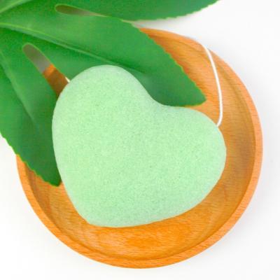 China All Natural Heart Shape Konjac Baby Body Care Sponge Face Exfoliating Deep Pore Cleaning Sponge for sale