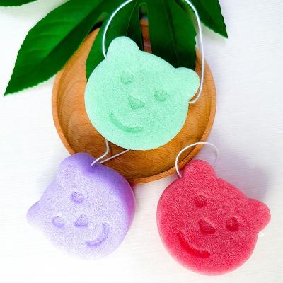 China All Natural Bear Shape Sponge Konjac Organic Konjac Face Facial Jelly Bath Baby Konjac Sponge for sale