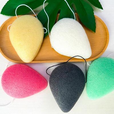 China All Natural Factory Wholesale Natural Water Drop Shape Facial Cleaning Sponge Deep Cleaning Face Exfoliating Konjac Sponges for sale