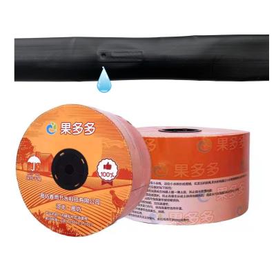 China Emitter Drip Tape 2.7l/h 2000m Flat Black LDPE Drip Tape Plastic Drip Irrigation Tape 16mm for sale