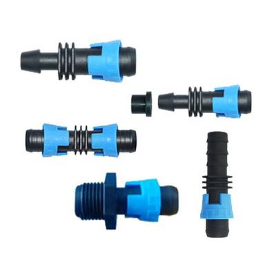 China Connecting for drip tape or other mini water pipe greenhouse irrigation system valve for flat 16mm emitter drip tape drip irrigation tape for sale