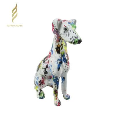 China Europe Modern Polyresin Crafts Animal Sculptures Dog Statues For Garden Decoration for sale