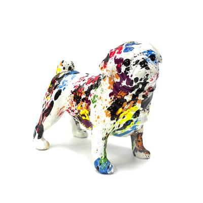 China Custom Animal Europe Dog Statue Art Sculpture Decor Home Graffiti Ornaments Resin French Bulldog Statue for sale