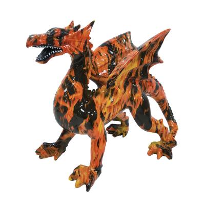 China Chinese Europe Home Decorations Animals Flame Dragon Statues Resin Dragon Sculpture for sale