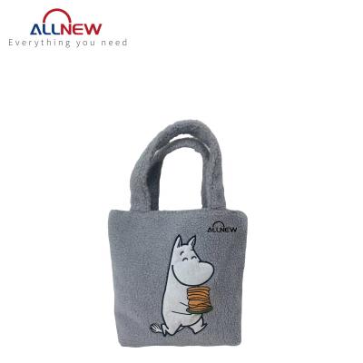 China Wholesale Custom Reusable Reusable Reusable Grocery Handbag Mini Flannel Fabric Eco-friendly Supermarket Shopping Bag With Handle for sale