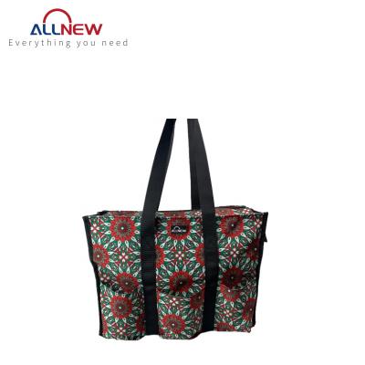 China Reusable Reusable Canvas Large Travel Handbag Supermarket Grocery Handbag Eco-Friendly Full Printing Reusable Shopping Bag With Handle for sale