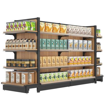 China Liquor Wood Display Shelving For Retail Shop Plate Adjustable Gondola Supermarket for sale