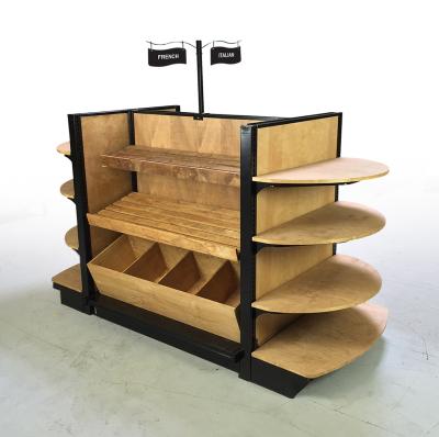 China Steel Wooden Retail Supermarket Gondola Shelving For Shop for sale