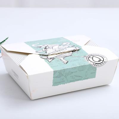 Chine Disposable Customized Size Food Paper Disposable Lunch Box Take Away Fried Chicken Packing Box à vendre