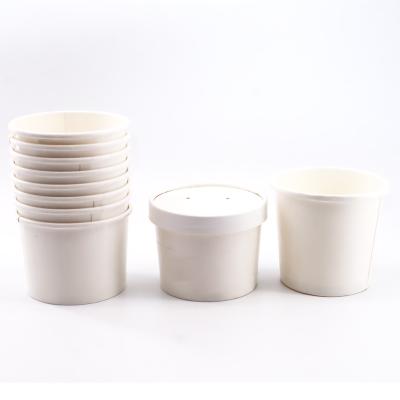 中国 Food Grade Disposable Leak Proof Customizable Paper Cups White Ice Cream 販売のため