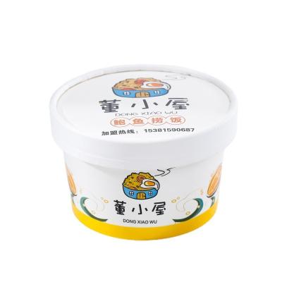 China Disposable Custom Logo Ice Cream Packaging With Lid Paper Cup Paper Containers Disposable Ice Cream Cup For Food Te koop