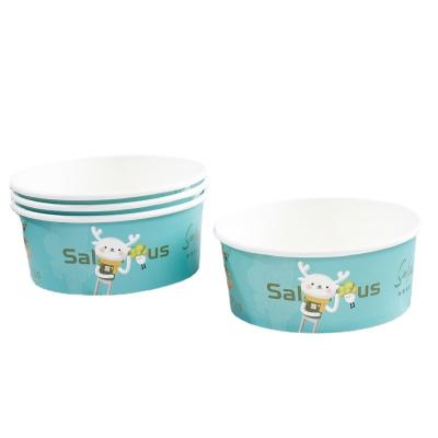 China High Quality Disposable Disposable Paper Bowl Cartoon Ice Cream Paper Cup With Logo Print Te koop