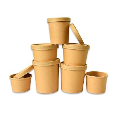 China Eco-friendly Disposable Paper Packaging Disposable Soup Container Quick Food Packaging Bowls for sale