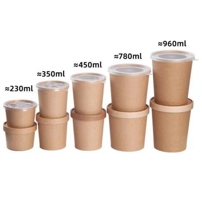 China Disposable Disposable Kraft Paper Take Out Restaurant Soup Bowls For Store for sale