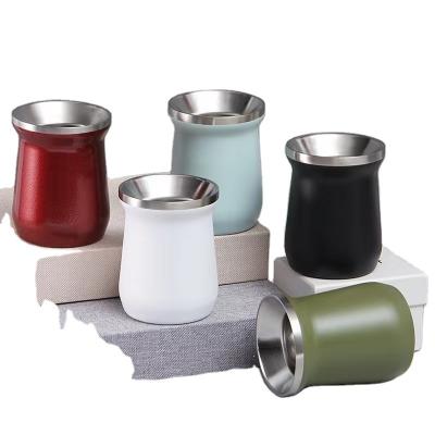 China Multi Viable Colors Squash Yerba Mate Cup Stainless Steel Standley Mug Insulated Tea Travel Bombilla Mug for sale