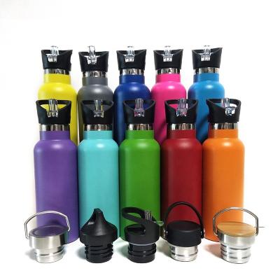 China PORTABLE Eco Friendly 350ml/500ml/600ml Double Wall Stainless Steel Powder Coated Straw Water Bottle for sale