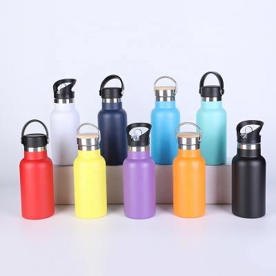 China Stainless Steel 350ml/500ml/600ml PORTABLE Sports Customize Printed Water Bottles With Handle And Straw Lid for sale