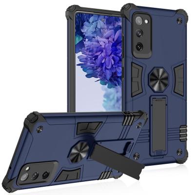 China 2021 2 in 1 hybrid tpu pc cell phone case for samsung s20 fe bracket auto case with stand SZ-009 for sale