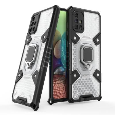 China Anti-fall TPU PC Phone Case For Samsung a71 Case 2 in 1 Phone Case For Samsung a71 With 360 Rings Stand Holder for sale