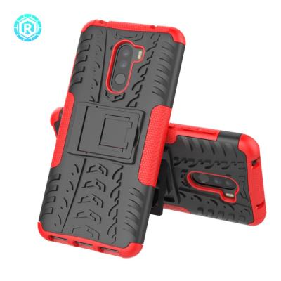 China Bracke back cover for xiaomi pocophone f1 pc tpu case phone tshockproof ring mobile holder SZ-003 for sale